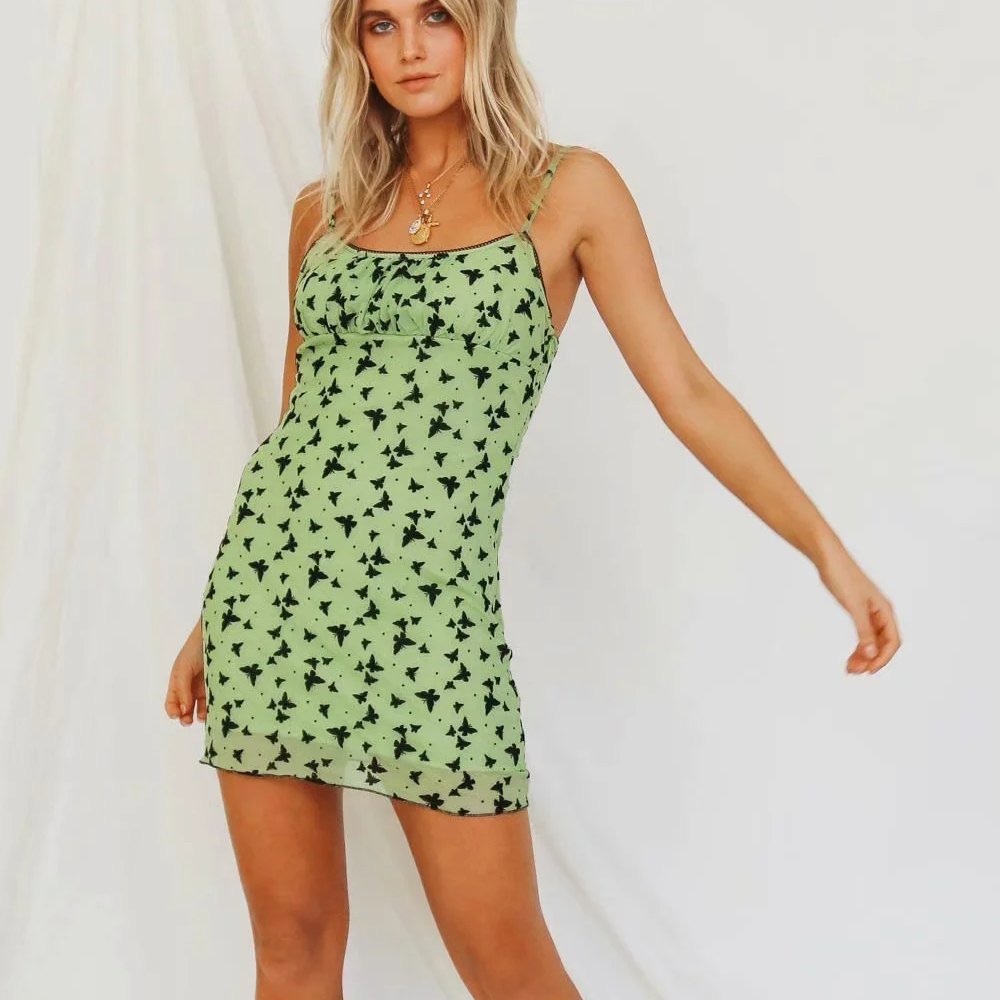 Dollskill green butterfly mini dress